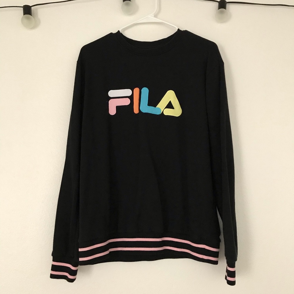 Oversized Black Fila Sweatshirt
